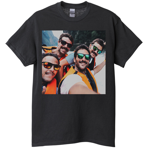 Photo Gallery Square T-shirt, Adult (3XL), Black, Customizable front & back, White