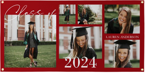 Class Of Collage Vinyl Banner, Red