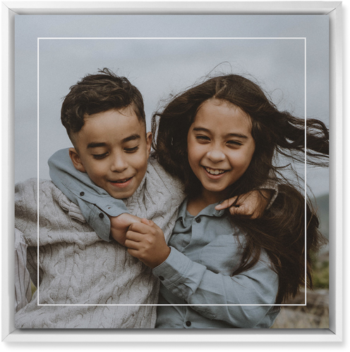 Floating Frame Wall Art, White, Single piece, Mounted, 16x16, White, white