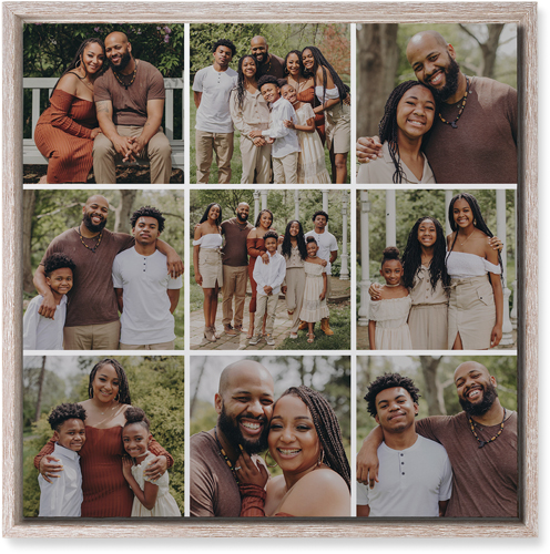 Gallery Grid of Nine Wall Art, Rustic, Single piece, Mounted, 16x16, Multicolor, multi