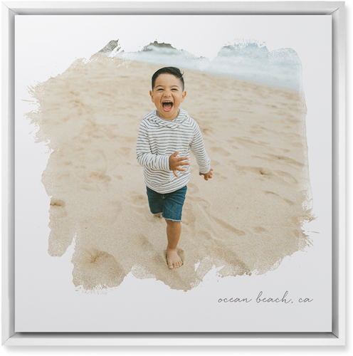 Brushstrokes Portrait Wall Art, White, Single piece, Mounted, 16x16, White, white