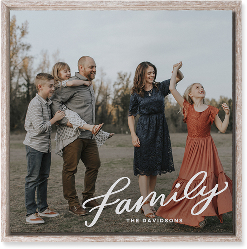 Family Letters Wall Art, Rustic, Single piece, Mounted, 16x16, White