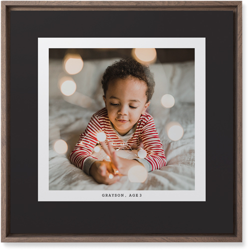 Frame Up Wall Art, Walnut, Single piece, Mounted, 16x16, Gray