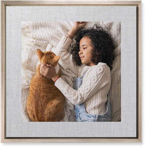 Full Frame One Wall Art, Metallic, Single piece, Mounted, 16x16, White, white