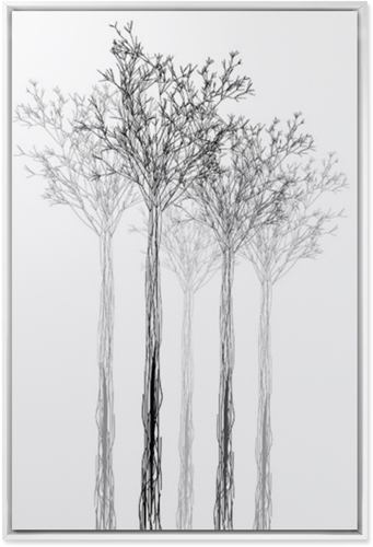 Forest Silhouette Wall Art, White, Single piece, Mounted, 24x36, Multicolor