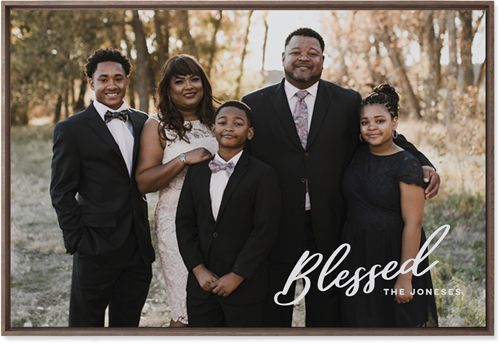 Blessed Letters Wall Art, Walnut, Single piece, Mounted, 24x36, White, white