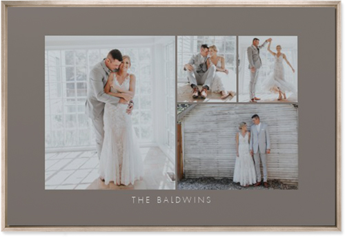 Four Corners Wall Art, Metallic, Single piece, Mounted, 24x36, Gray, ash