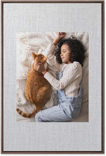 Full Frame One Wall Art, Walnut, Single piece, Mounted, 24x36, White, white