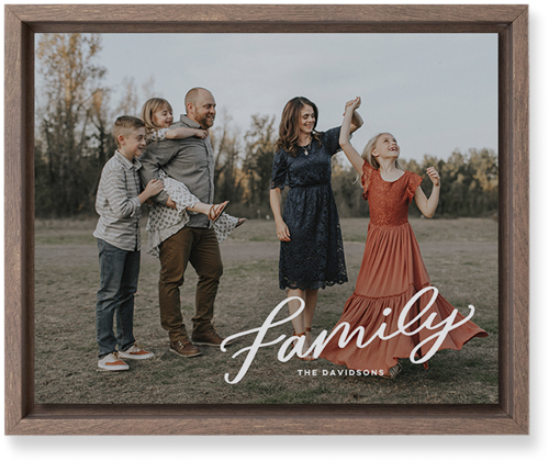 Family Letters Wall Art, Walnut, Single piece, Mounted, 8x10, White