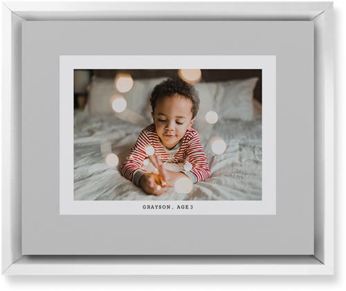 Frame Up Wall Art, White, Single piece, Mounted, 8x10, Gray, silver lining