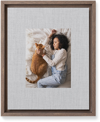 Full Frame One Wall Art, Walnut, Single piece, Mounted, 8x10, White, white