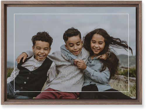 Floating Frame Wall Art, Walnut, Single piece, Mounted, 10x14, White, white