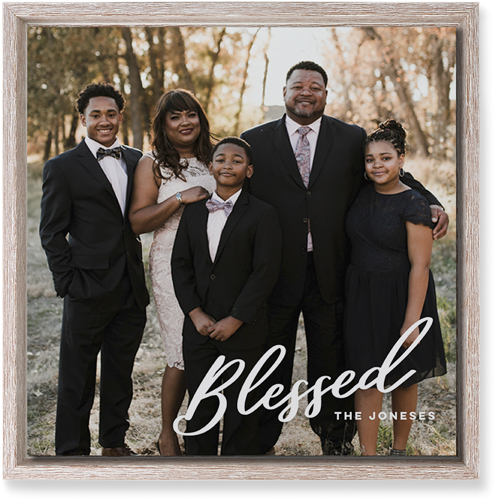 Blessed Letters Wall Art, Rustic, Single piece, Mounted, 12x12, White, white