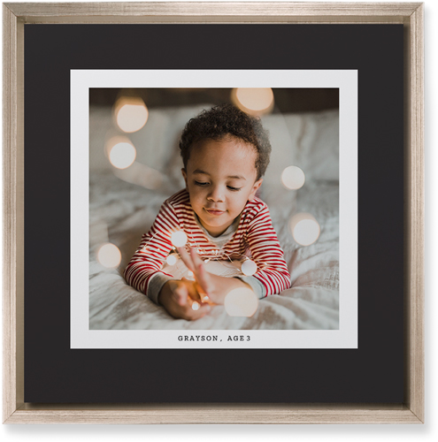 Frame Up Wall Art, Metallic, Single piece, Mounted, 12x12, Gray, charcoal