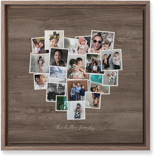 Heart Strings Wall Art, Walnut, Single piece, Mounted, 12x12, Brown