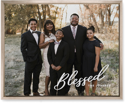 Blessed Letters Wall Art, Metallic, Single piece, Mounted, 16x20, White, white