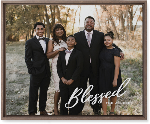 Blessed Letters Wall Art, Walnut, Single piece, Mounted, 16x20, White, white