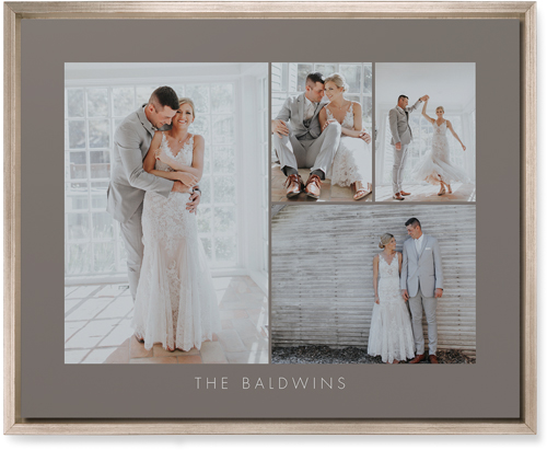 Four Corners Wall Art, Metallic, Single piece, Mounted, 16x20, Gray