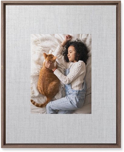 Full Frame One Wall Art, Walnut, Single piece, Mounted, 16x20, White, white