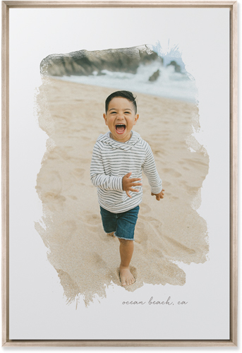 Brushstrokes Portrait Wall Art, Metallic, Single piece, Mounted, 20x30, White