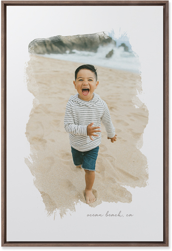 Brushstrokes Portrait Wall Art, Walnut, Single piece, Mounted, 20x30, White