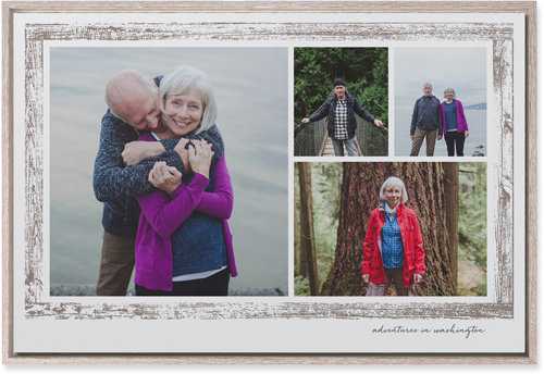 Brushed Border Collage Of Four Wall Art, Rustic, Single piece, Mounted, 20x30, Brown, taupe