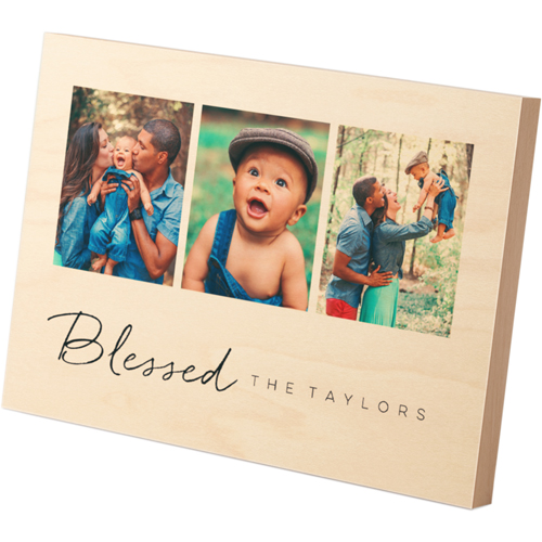 Blessed Gallery Of Three Wooden Plaque, 5x7, Multicolor