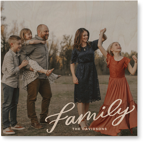 Family Letters Wall Art, Single piece, Wood, 16x16, White