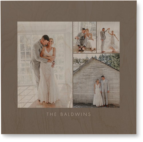 Four Corners Wall Art, Single piece, Wood, 16x16, Gray, ash