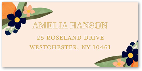Sweet Nectarine Address Label, Blue, Address Label, Matte