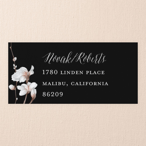 Blossoms of Love Address Label, Black, Address Label, Matte, Black