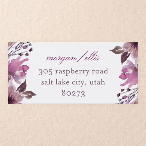 Abstract Bouquet Address Label, Purple, Address Label, Matte, Majestic