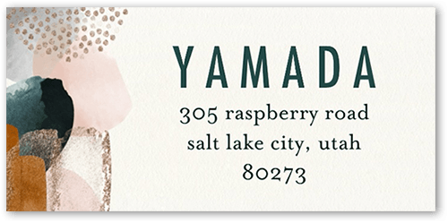 Colorful Daubs Address Label, White, Address Label, Matte, White