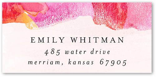 Watercolors And Showers Address Label, Pink, Address Label, Matte