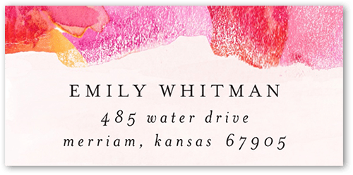 Watercolors And Showers Address Label, Pink, Address Label, Matte, Hot Pink