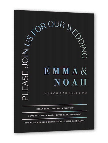 Arched Rehearsal Wedding Invitation, Iridescent Foil, Grey, 5x7, Matte, Personalized Foil Cardstock, Square, Charcoal