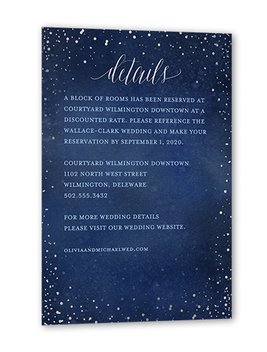 Resplendent Night Wedding Enclosure Card, Silver Foil, Blue, Matte, Signature Smooth Cardstock, Square