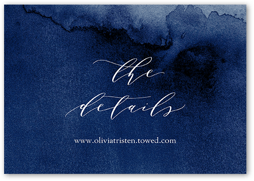 Dusky Botanicals Wedding Enclosure Card, Blue, Matte, 100% Recycled Cardstock , Square, Midnight