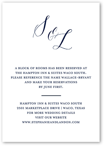 Modern Minimalist Wedding Enclosure Card, Blue, Matte, Pearl Shimmer Cardstock, Square, Baltic