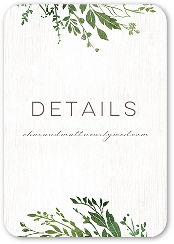 Garland Initials Wedding Enclosure Card, White, 100% Recycled Cardstock , Rounded