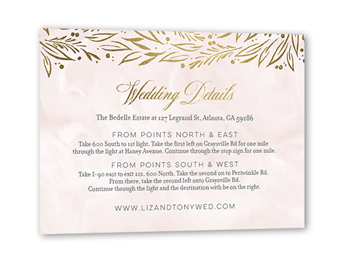 So Lovely Wedding Enclosure Card, Pink, Gold Foil, Matte, Pearl Shimmer Cardstock, Square