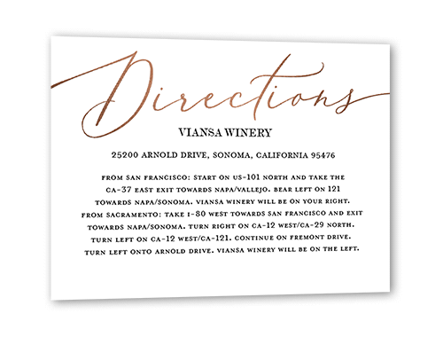 Sterling Script Wedding Enclosure Card, Rose Gold Foil, White, Matte, Signature Smooth Cardstock, Square, White