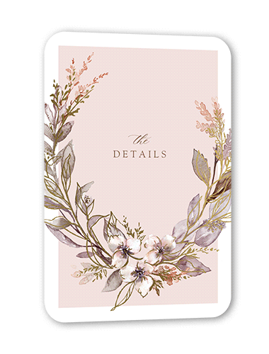 Watercolor Divide Wedding Enclosure Card, Beige, Gold Foil, Pearl Shimmer Cardstock, Rounded