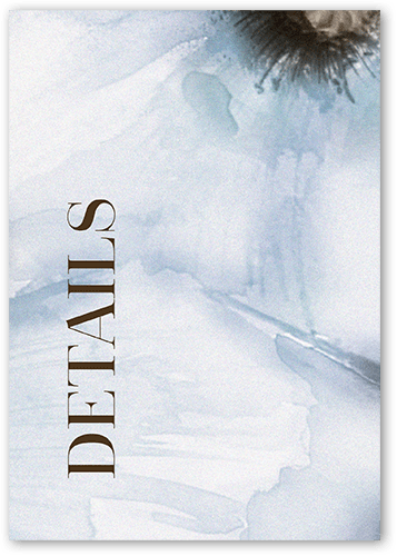 Gentle Petals Wedding Enclosure Card, Blue, Matte, Signature Smooth Cardstock, Square, Lightest Turquoise