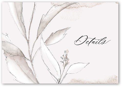 Pictorial Petals Wedding Enclosure Card, Beige, Matte, Signature Smooth Cardstock, Square, Pearl