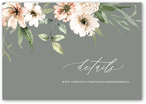 Wild Botanic Wedding Enclosure Card, Green, Matte, Signature Smooth Cardstock, Square