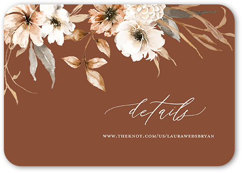 Wild Botanic Wedding Enclosure Card, Orange, Signature Smooth Cardstock, Rounded, Caramel