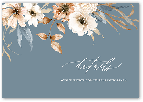 Wild Botanic Wedding Enclosure Card, Grey, Matte, 100% Recycled Cardstock , Square, Storm