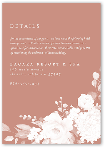 Elegantly Delicate Wedding Enclosure Card, Pink, Matte, Signature Smooth Cardstock, Square