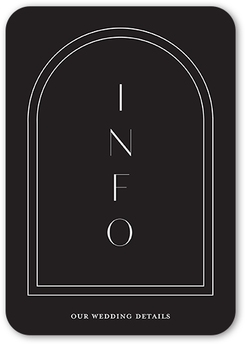 Arched Rehearsal Wedding Enclosure Card, Grey, Signature Smooth Cardstock, Rounded